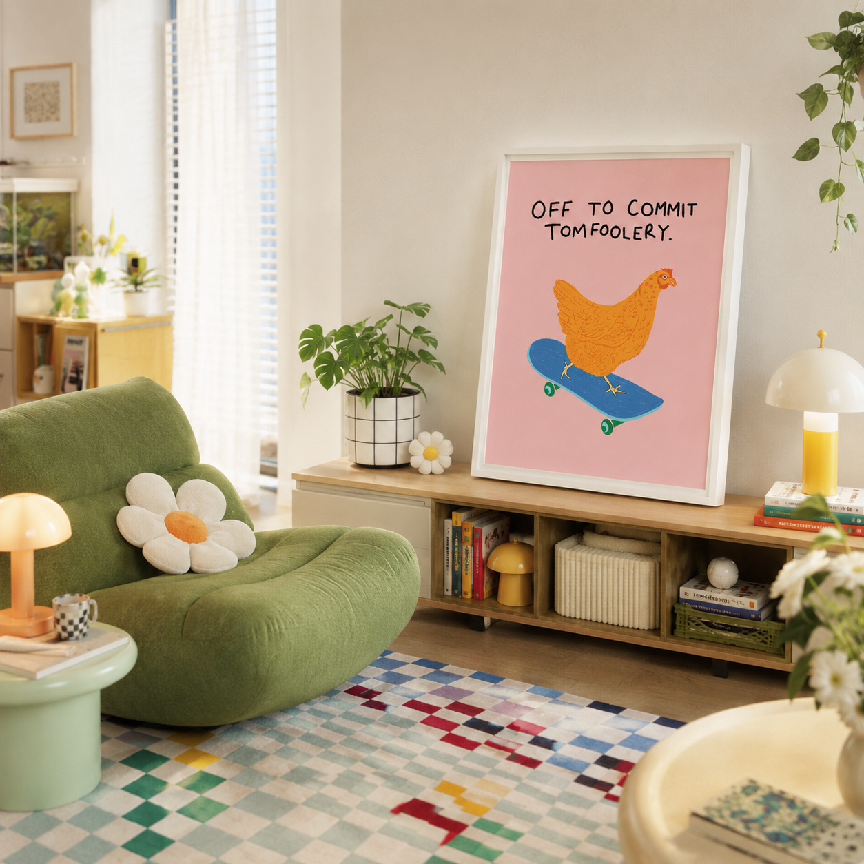 Off To Commit Tomfoolery Chicken Canvas Wall Art Aura Canvas