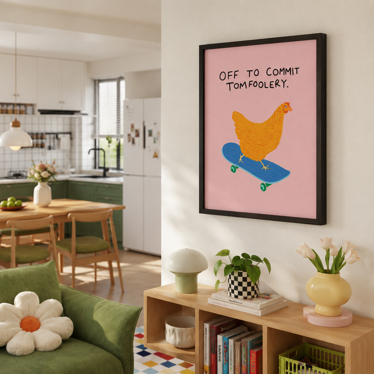 Off To Commit Tomfoolery Chicken Canvas Wall Art Aura Canvas
