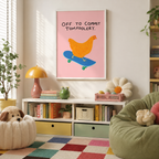 Off To Commit Tomfoolery Chicken Canvas Wall Art Aura Canvas