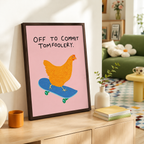 Off To Commit Tomfoolery Chicken Canvas Wall Art Aura Canvas