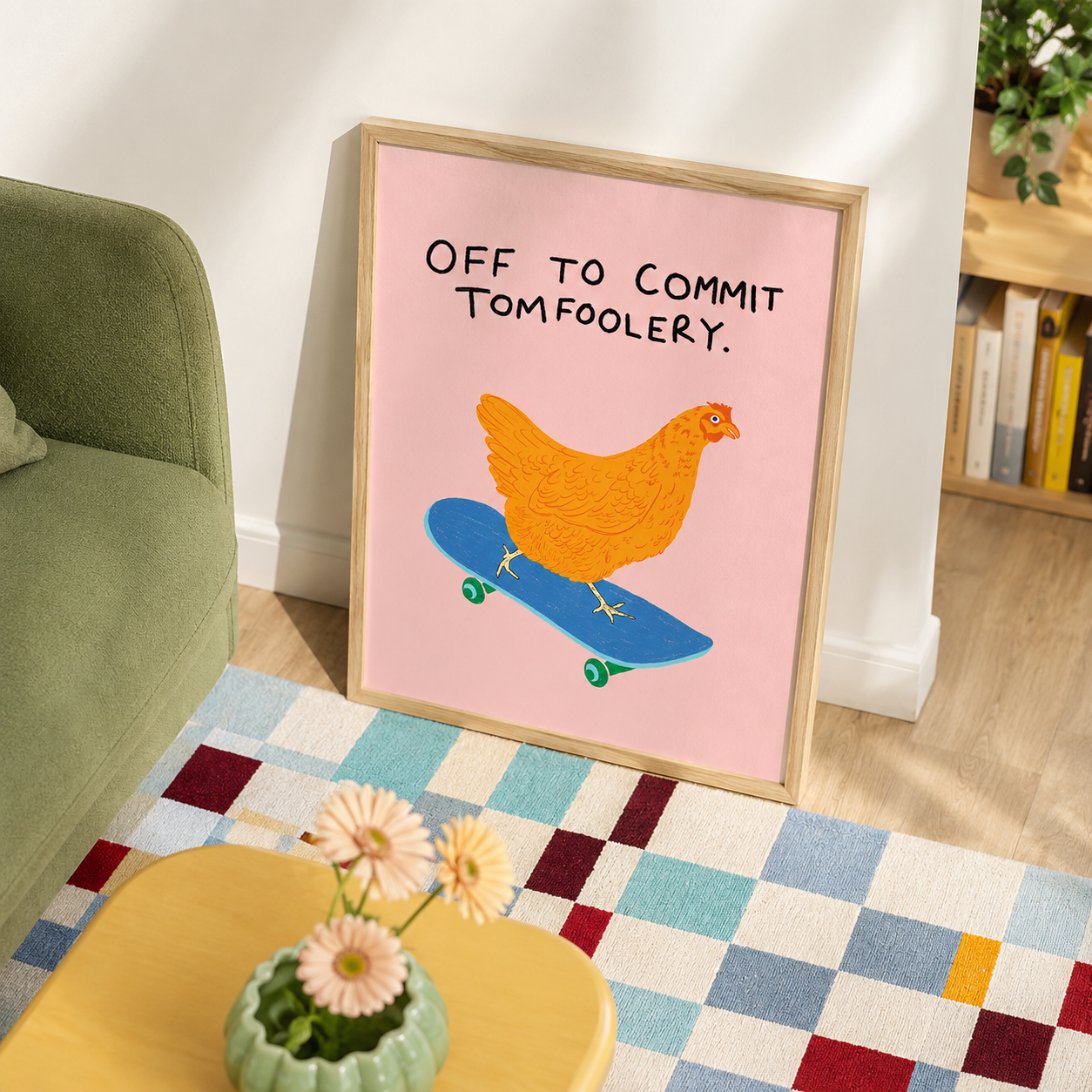 Off To Commit Tomfoolery Chicken Canvas Wall Art Aura Canvas