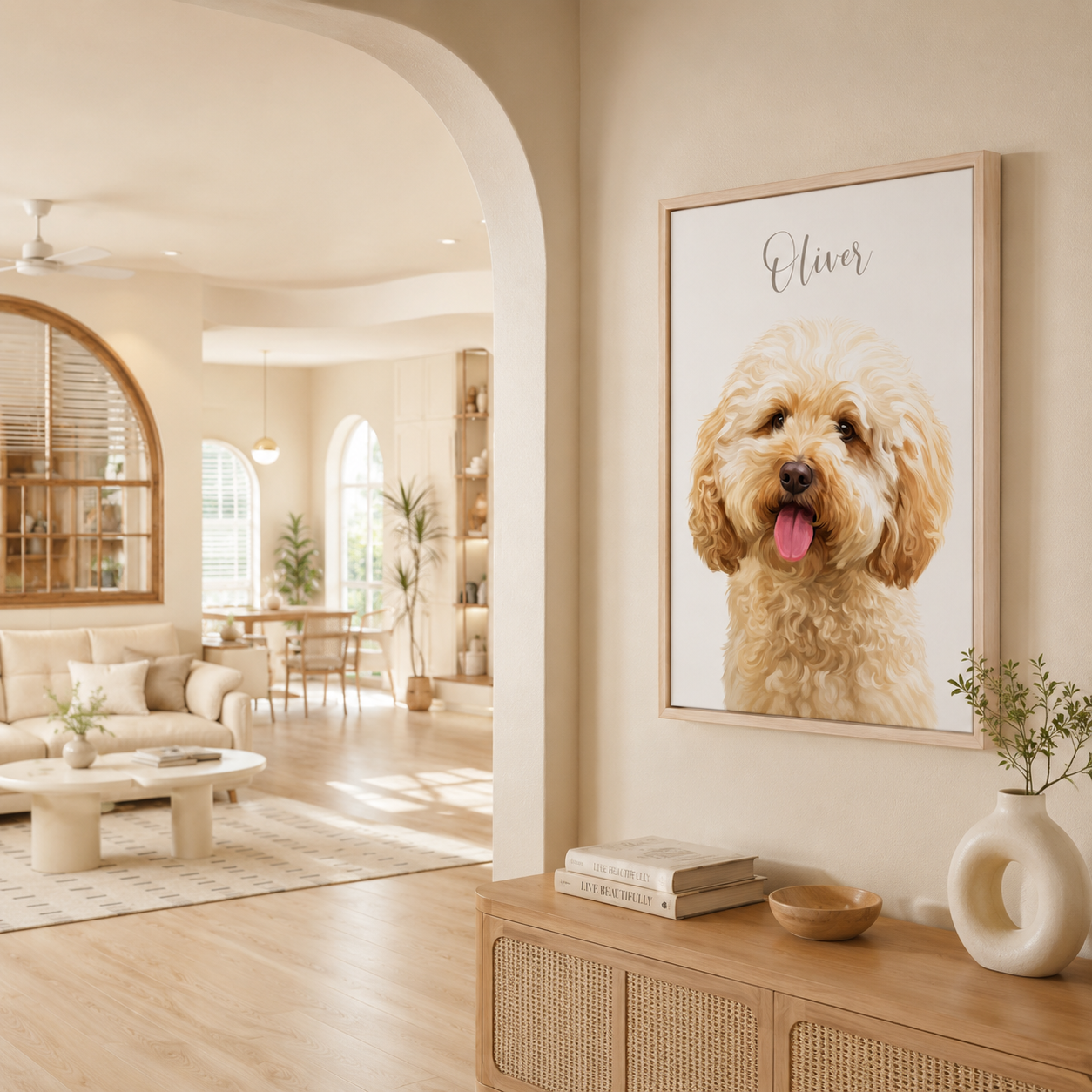 Custom Pet Remembrance Portrait Canvas Aura Canvas