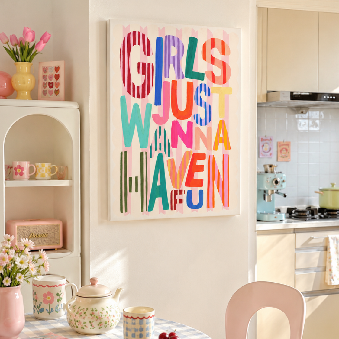 Girls Just Wanna Have Fun Canvas Wall Art Aura Canvas