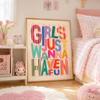 Girls Just Wanna Have Fun Canvas Wall Art Aura Canvas