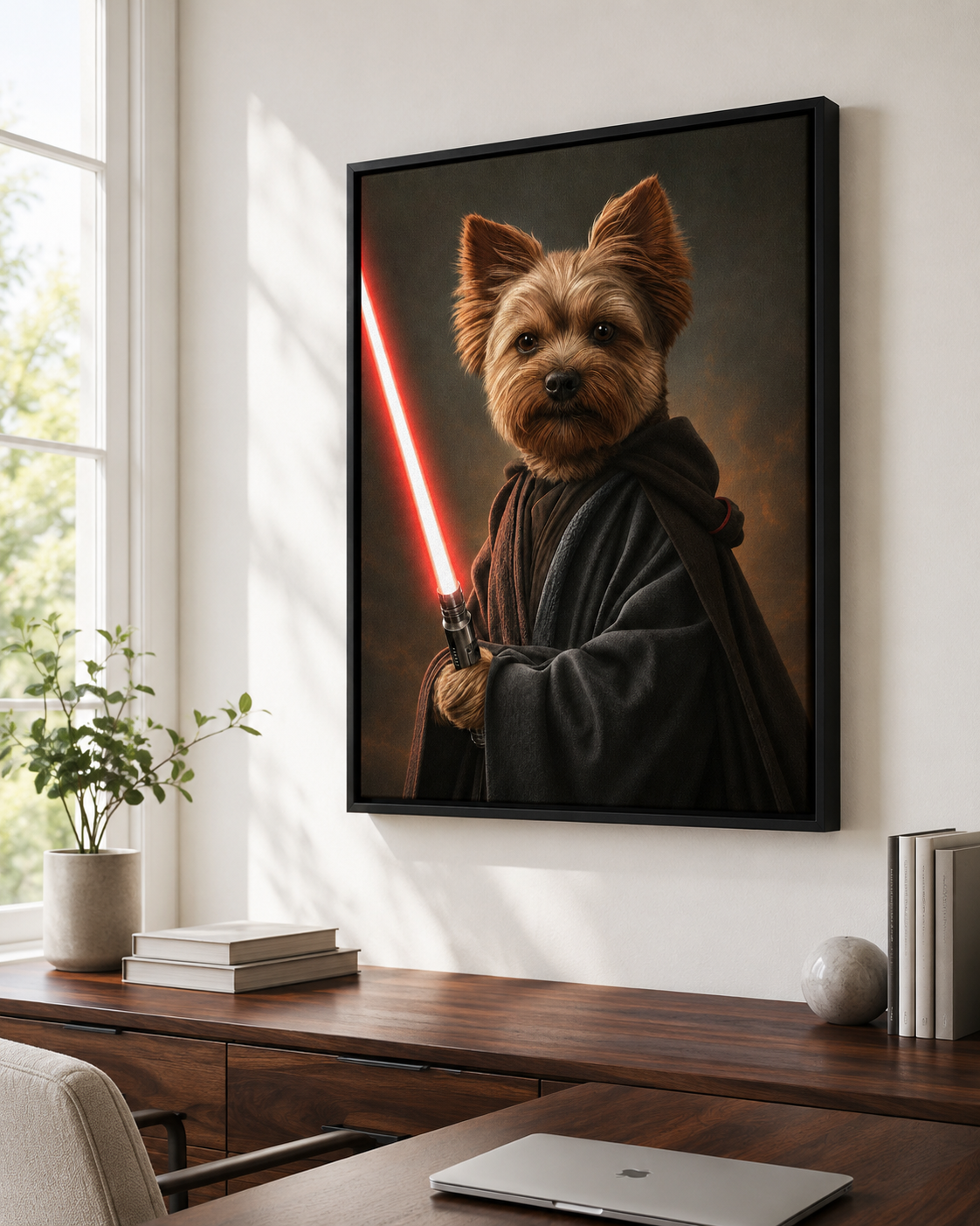 Custom Space Warrior Pet Portrait Canvas Aura Canvas