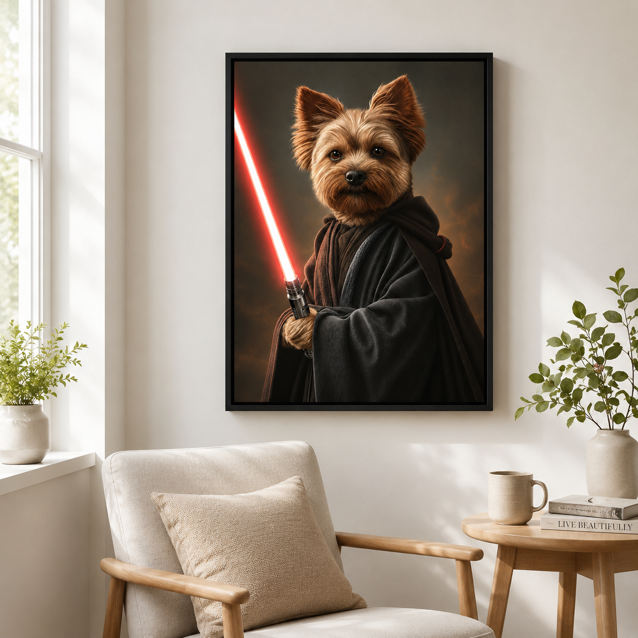 Custom Space Warrior Pet Portrait Canvas Aura Canvas