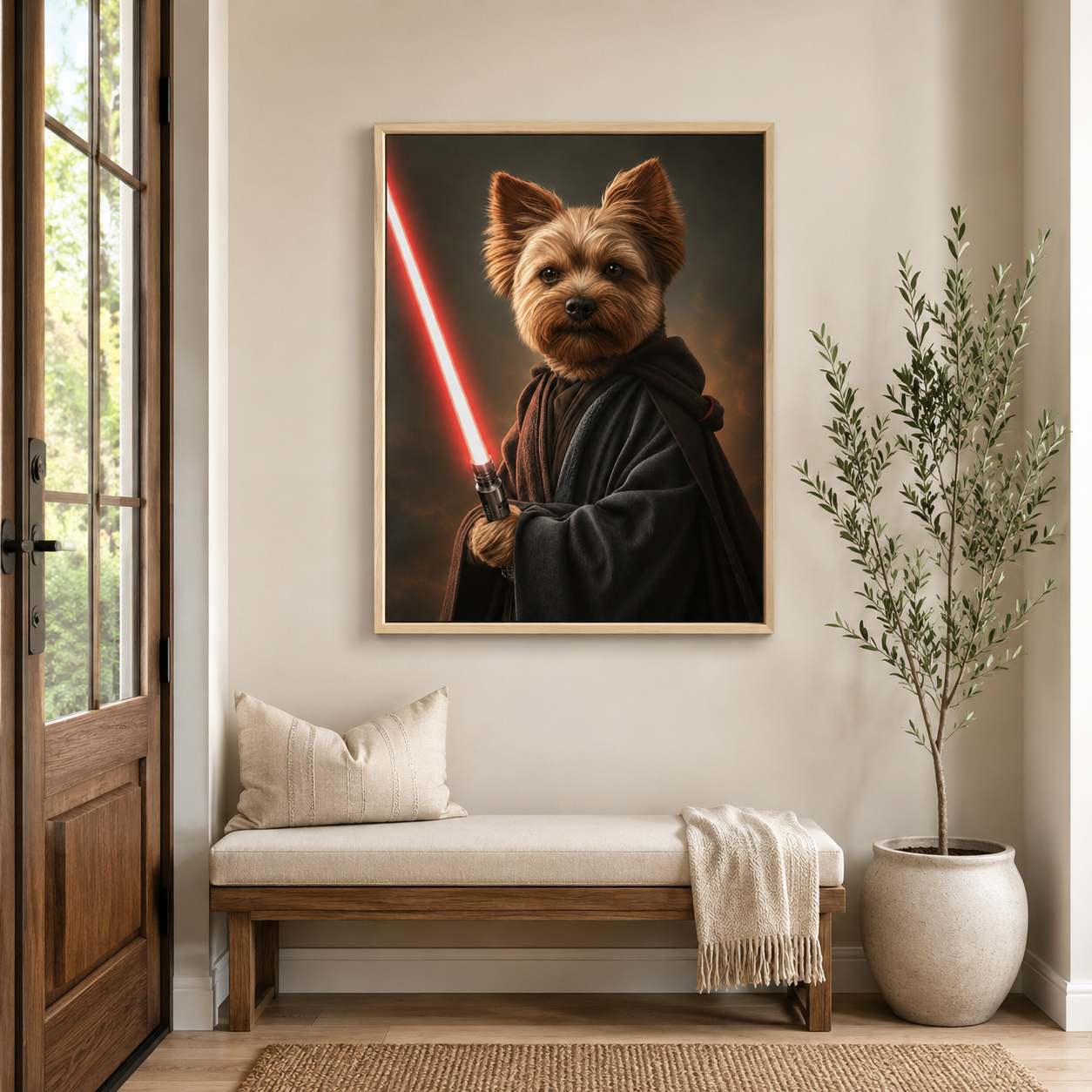 Custom Space Warrior Pet Portrait Canvas Aura Canvas
