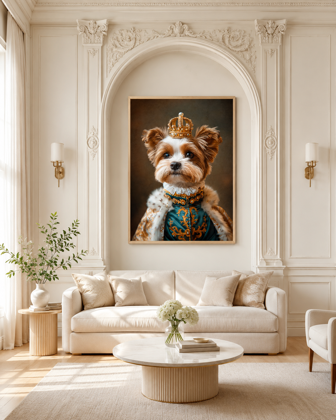 Custom Royal Dog Portrait Canvas Aura Canvas