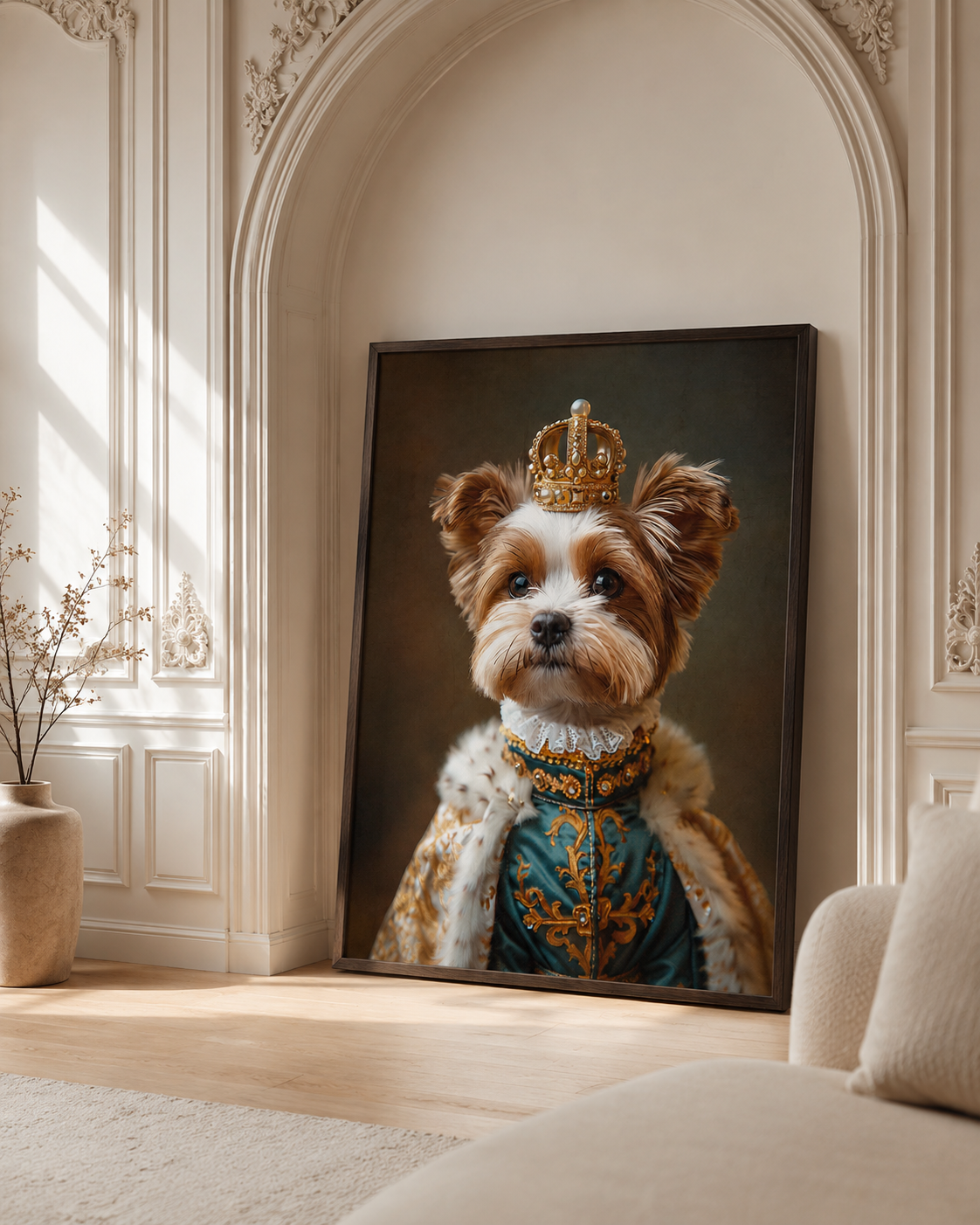 Custom Royal Dog Portrait Canvas Aura Canvas