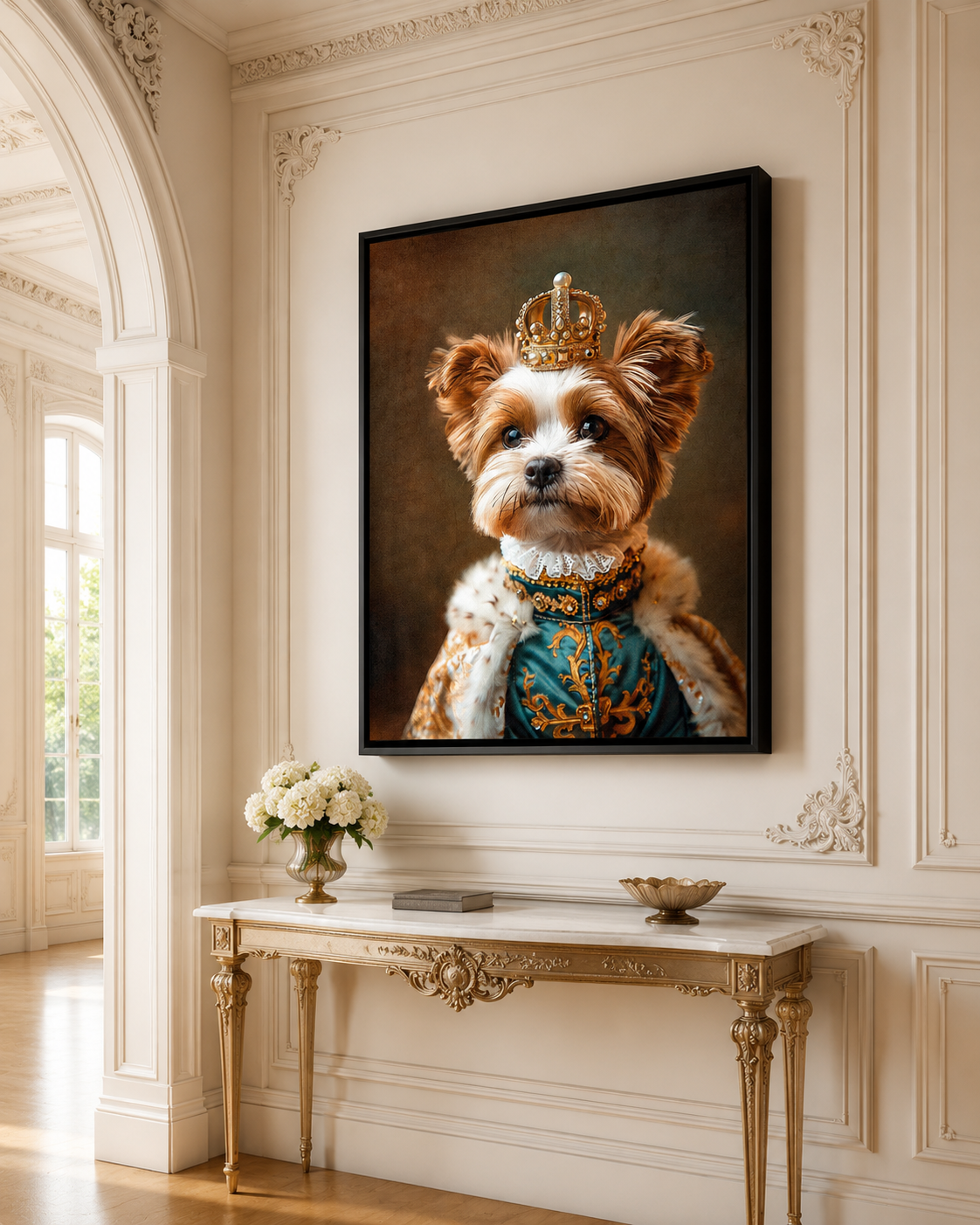 Custom Royal Dog Portrait Canvas Aura Canvas