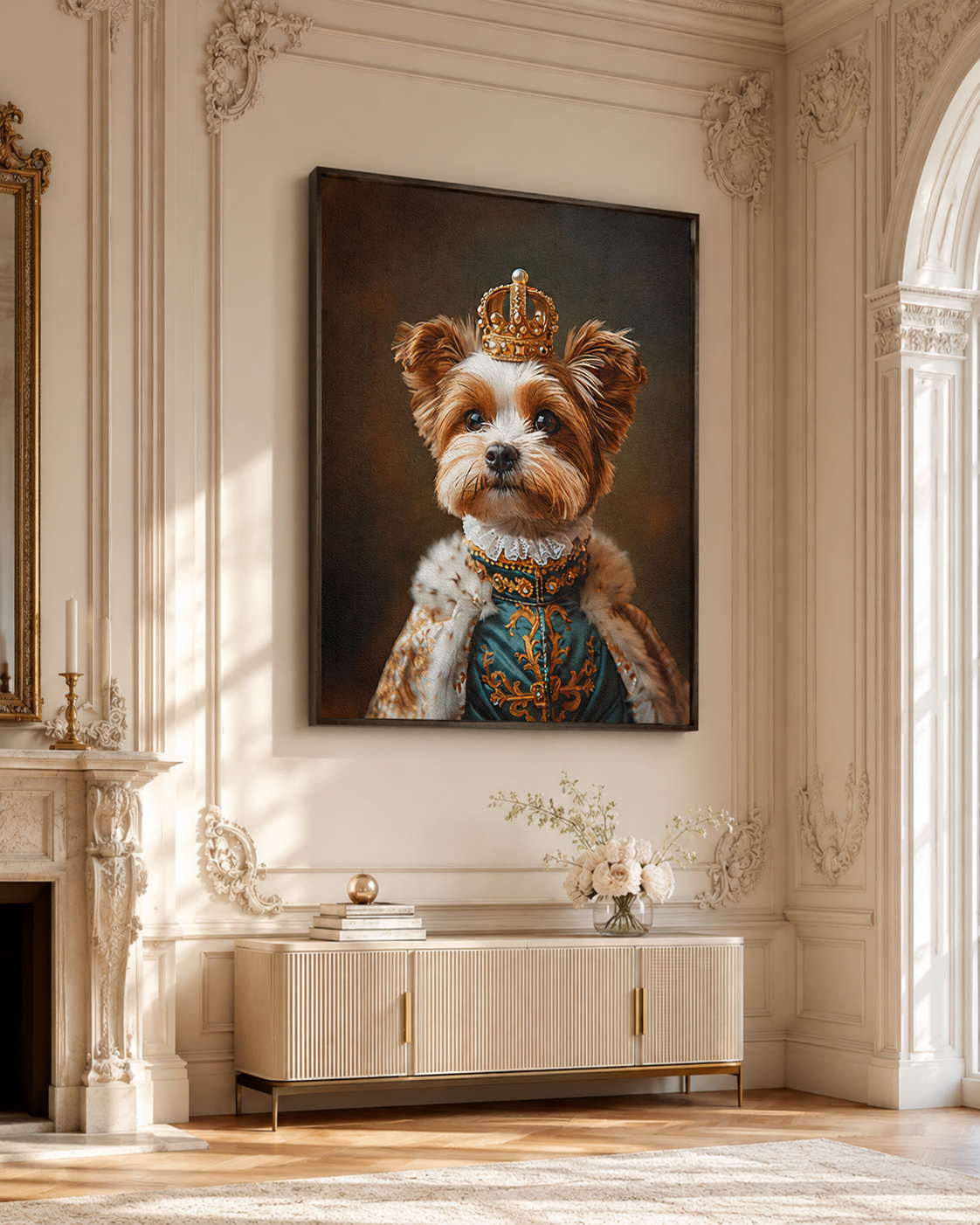 Custom Royal Dog Portrait Canvas Aura Canvas