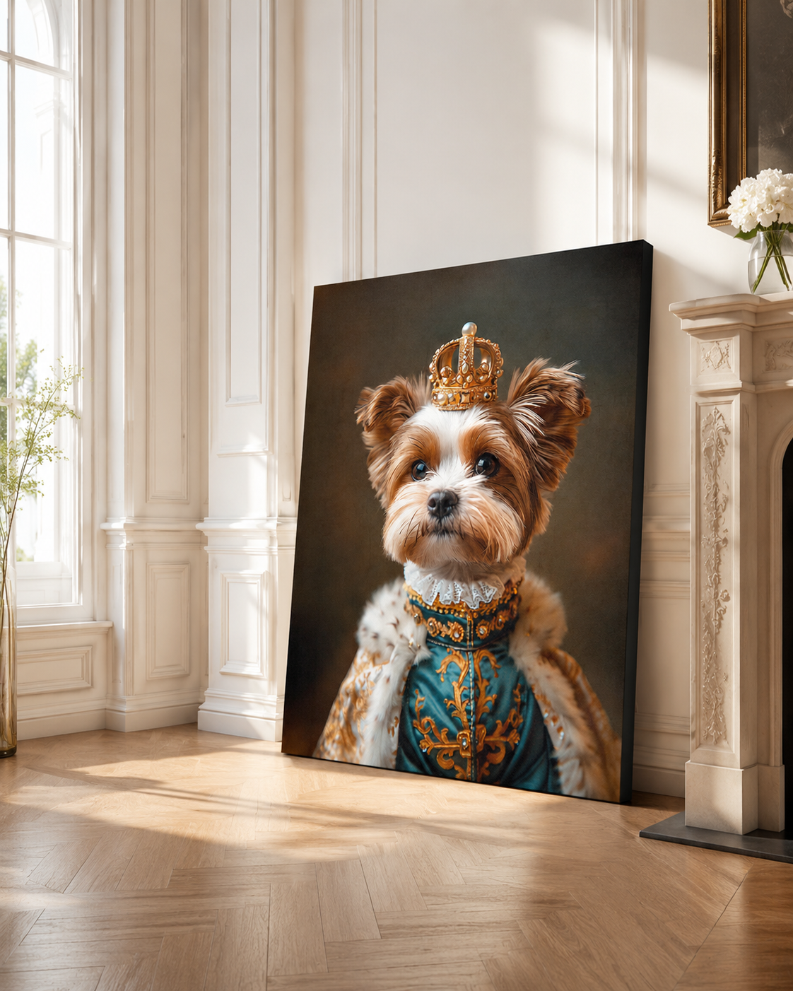 Custom Royal Dog Portrait Canvas Aura Canvas