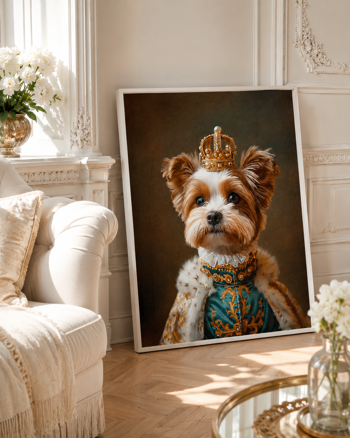 Custom Royal Dog Portrait Canvas Aura Canvas