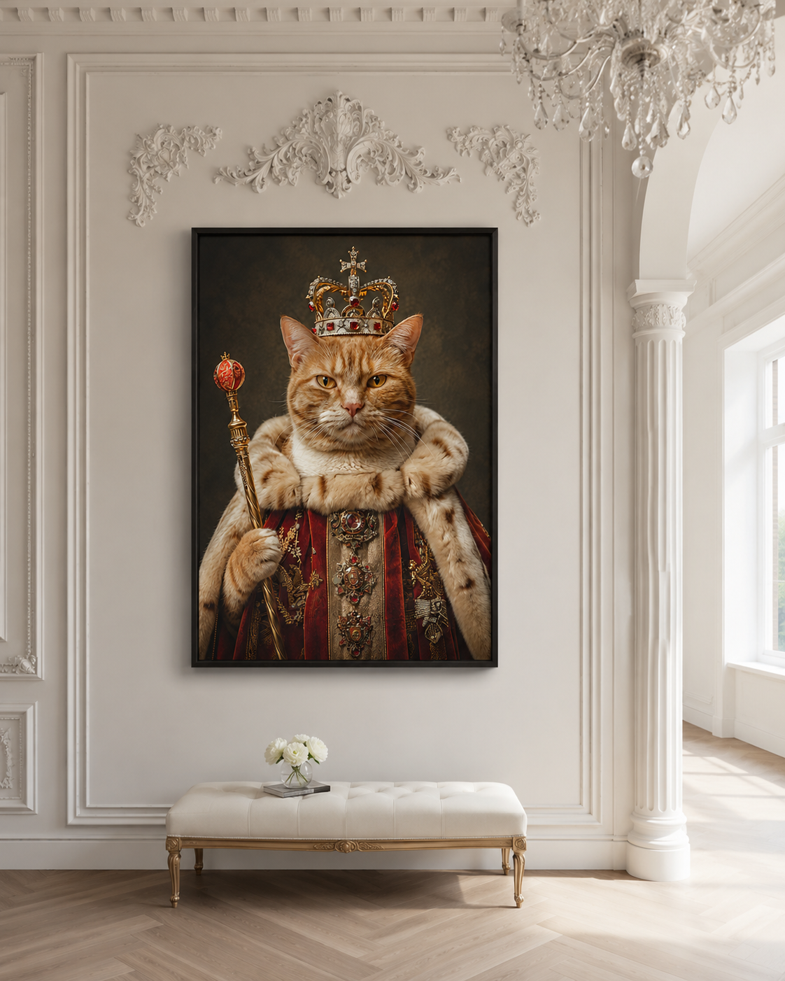 Custom Royal Cat Portrait Canvas Aura Canvas