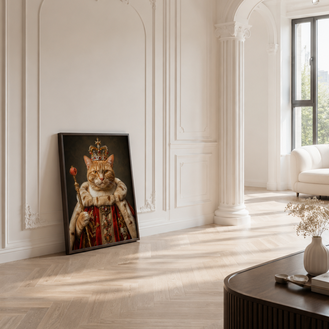 Custom Royal Cat Portrait Canvas Aura Canvas