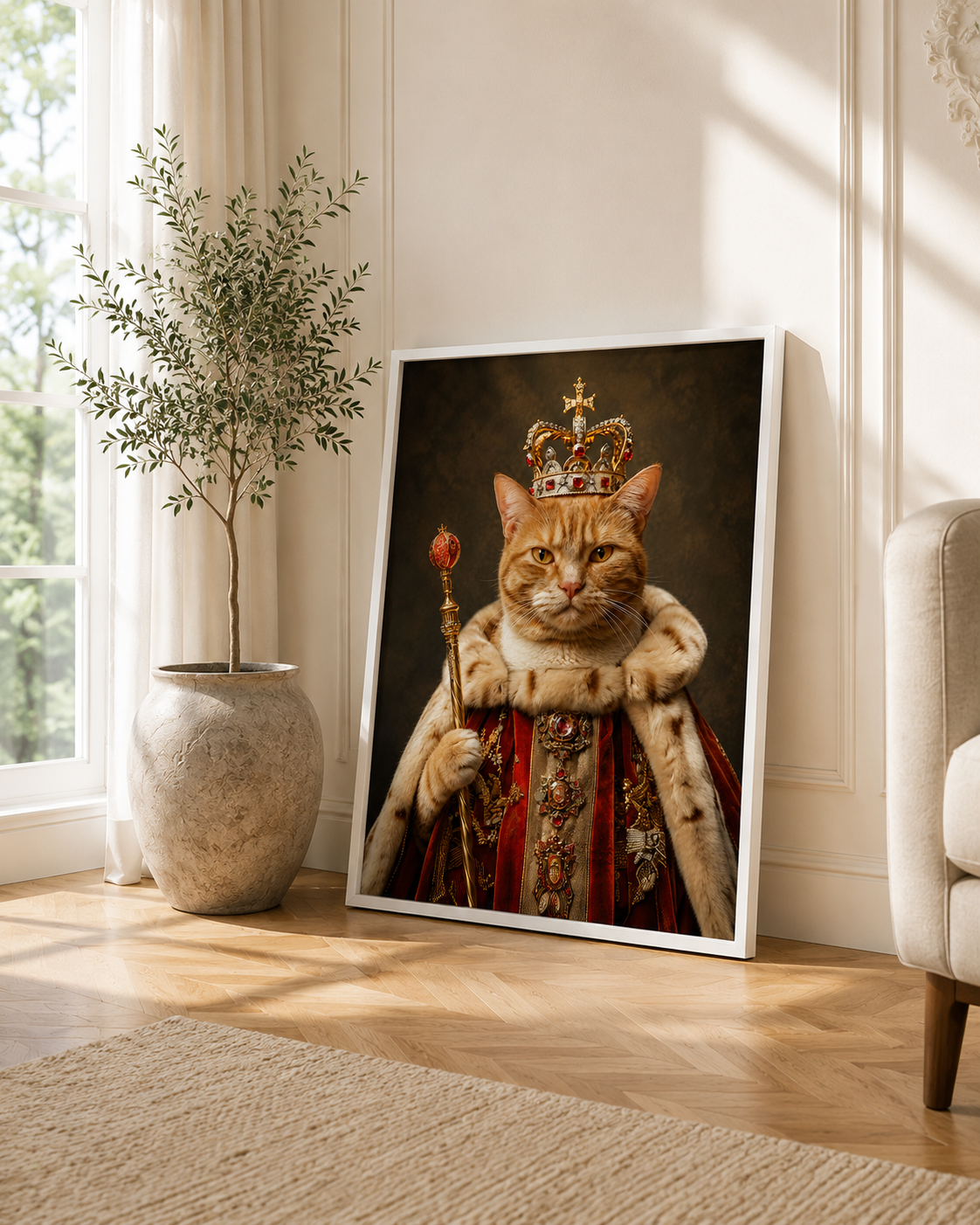 Custom Royal Cat Portrait Canvas Aura Canvas