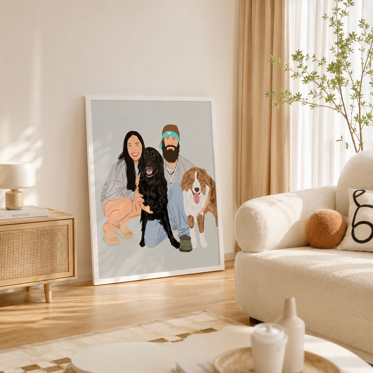 Custom Family Pet Portrait Canvas Aura Canvas