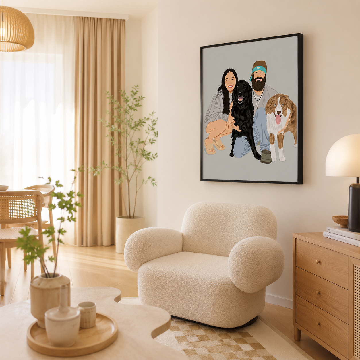 Custom Family Pet Portrait Canvas Aura Canvas
