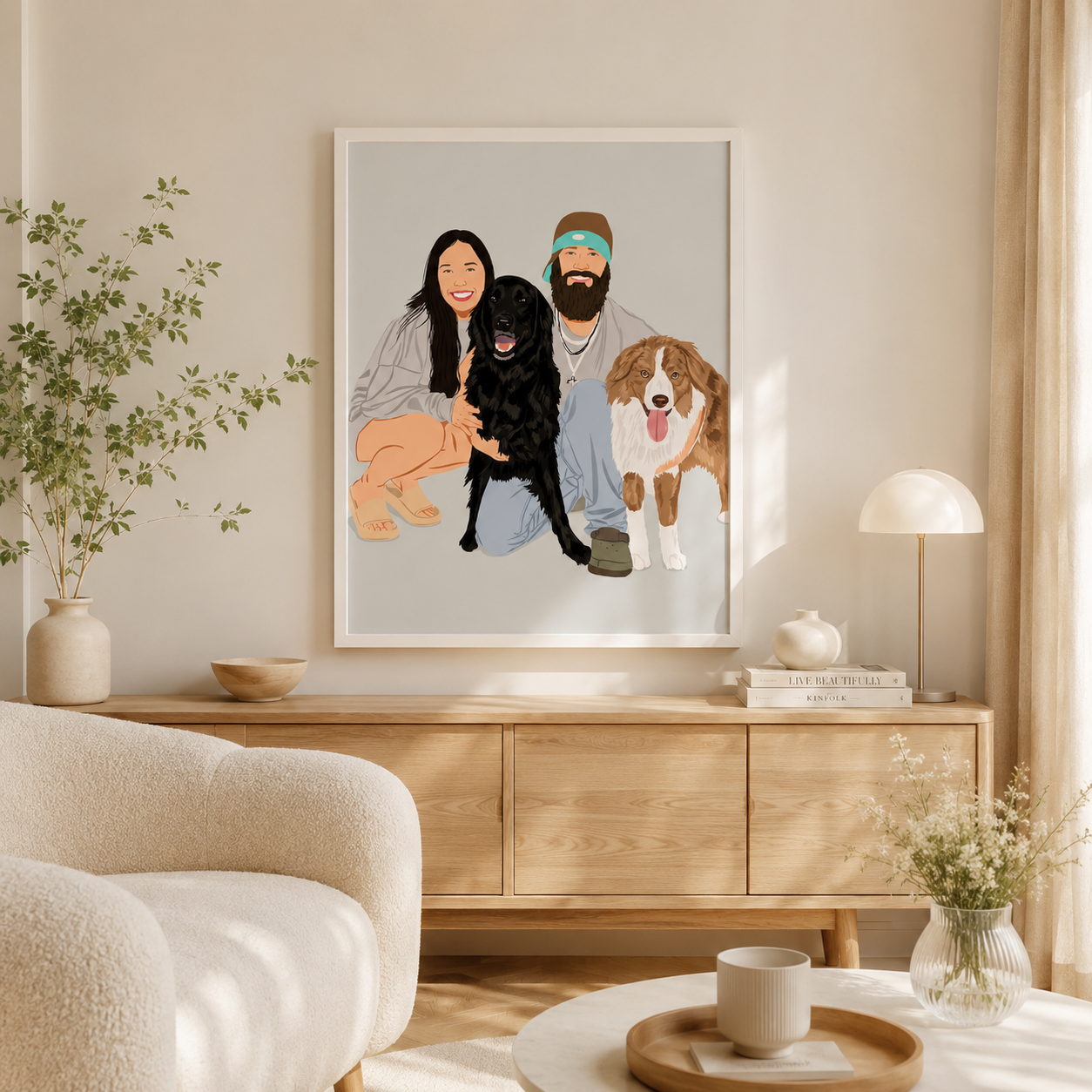 Custom Family Pet Portrait Canvas Aura Canvas