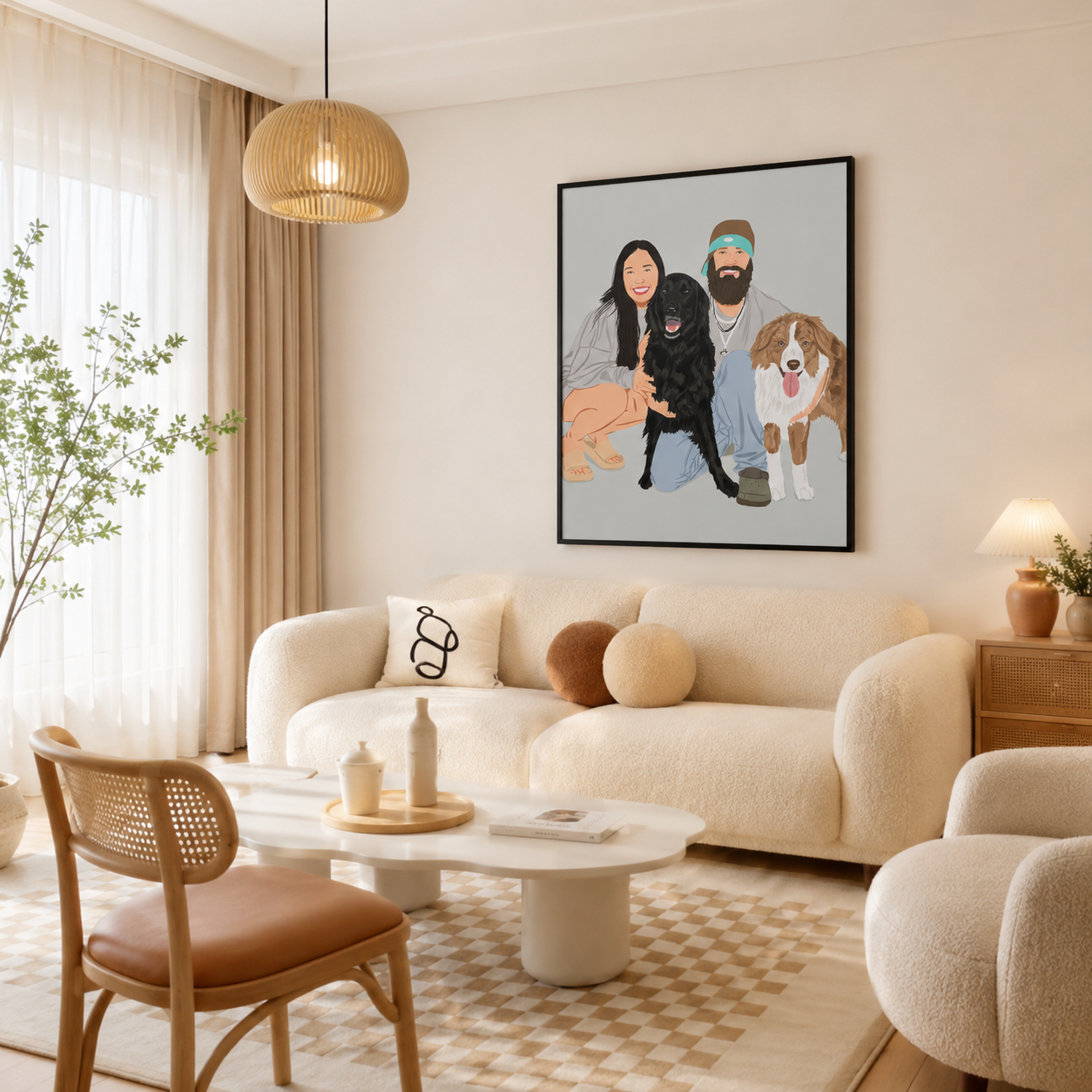 Custom Family Pet Portrait Canvas Aura Canvas