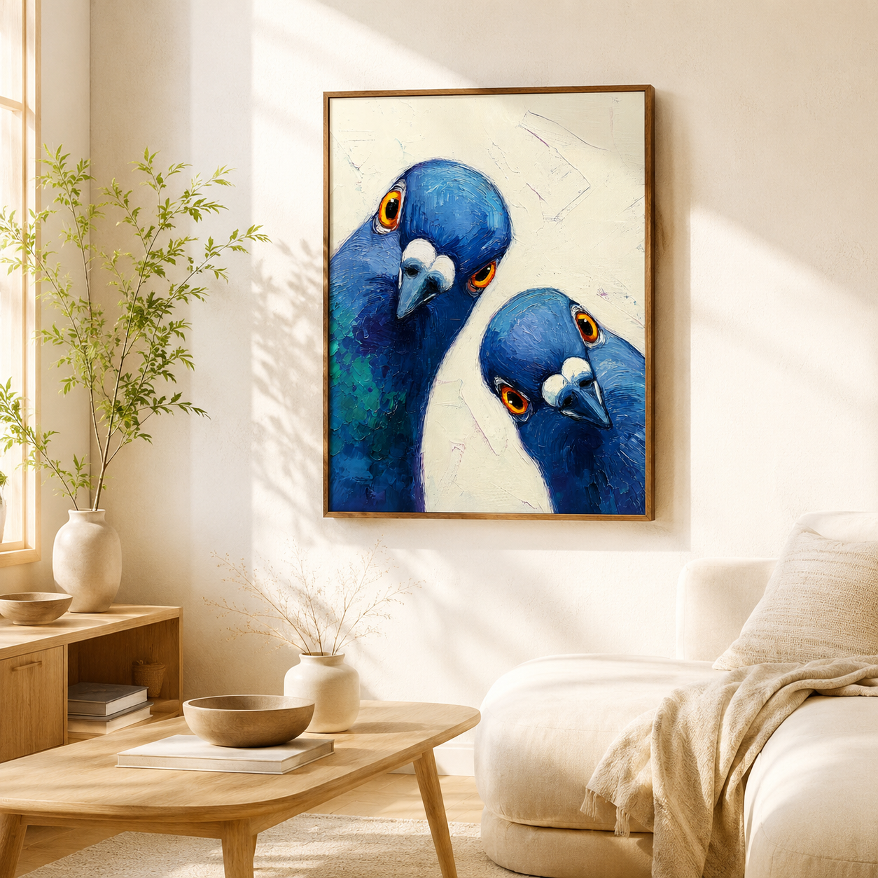Blue Pigeons Canvas Wall Art Aura Canvas