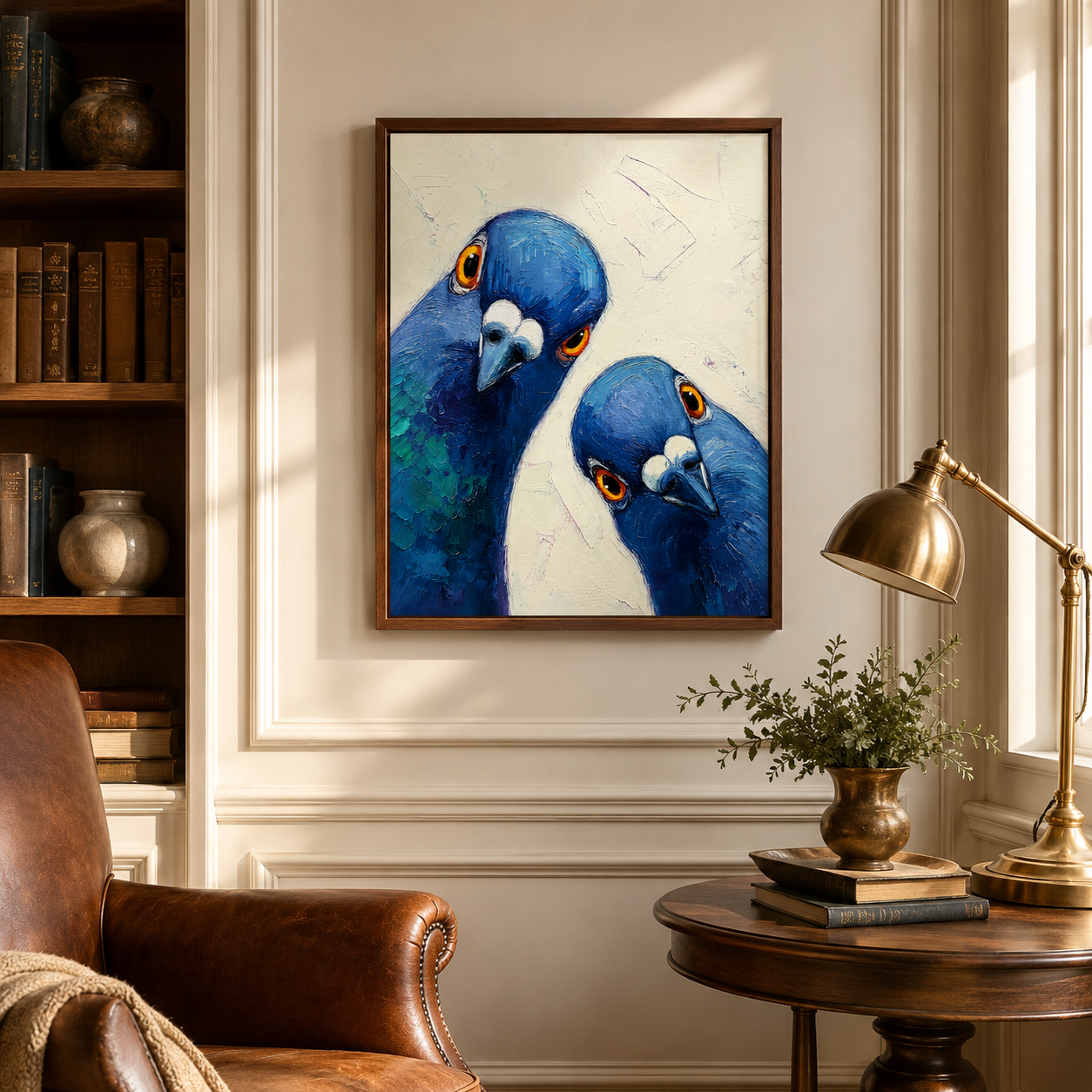 Blue Pigeons Canvas Wall Art Aura Canvas