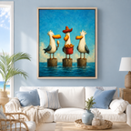 Funny Seagull Canvas Wall Art Aura Canvas