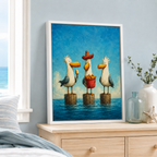 Funny Seagull Canvas Wall Art Aura Canvas