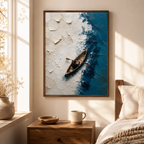 Blue Ocean Kayak Canvas Wall Art Aura Canvas