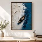Blue Ocean Kayak Canvas Wall Art Aura Canvas