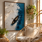 Blue Ocean Kayak Canvas Wall Art Aura Canvas