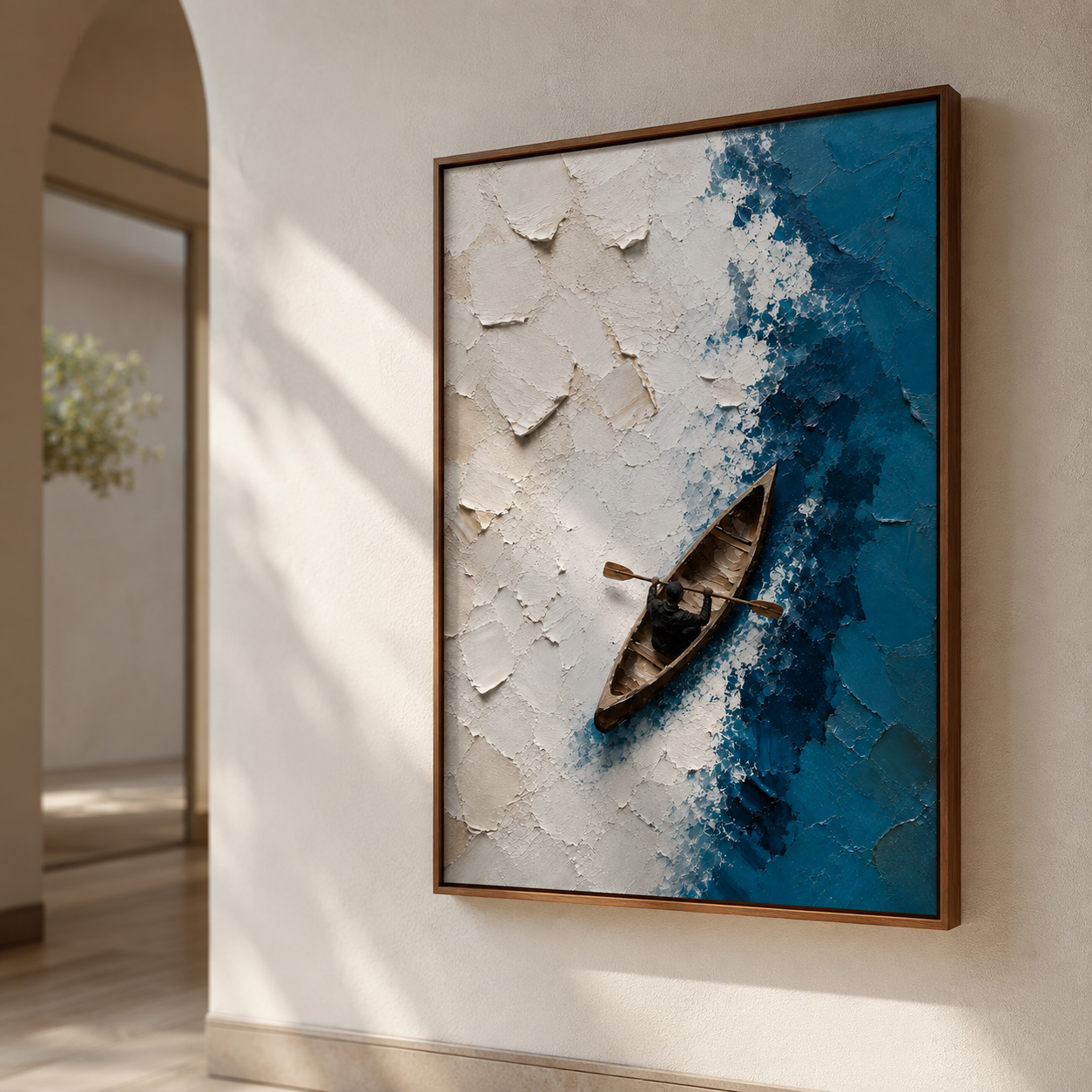 Blue Ocean Kayak Canvas Wall Art Aura Canvas