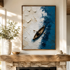 Blue Ocean Kayak Canvas Wall Art Aura Canvas