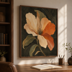 Earthy Poppy Flower Canvas Wall Art Aura Canvas