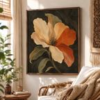 Earthy Poppy Flower Canvas Wall Art Aura Canvas