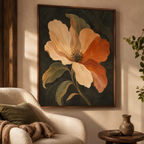 Earthy Poppy Flower Canvas Wall Art Aura Canvas