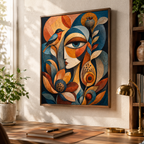 Cubist Botanical Woman Canvas Aura Canvas