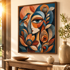 Cubist Botanical Woman Canvas Aura Canvas