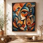 Cubist Botanical Woman Canvas Aura Canvas