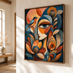 Cubist Botanical Woman Canvas Aura Canvas