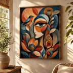 Cubist Botanical Woman Canvas Aura Canvas