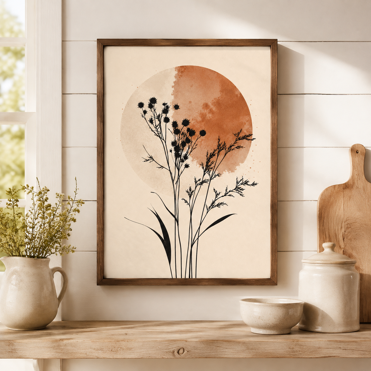 Terracotta Botanical Canvas Wall Art Aura Canvas
