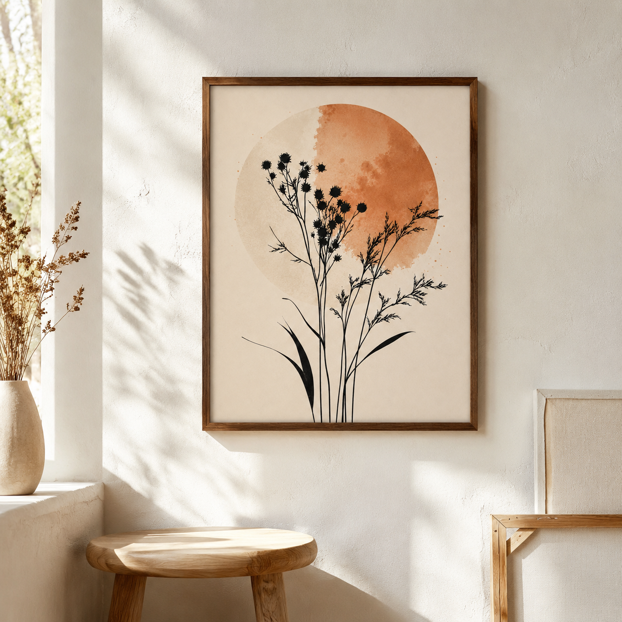 Terracotta Botanical Canvas Wall Art Aura Canvas