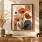 Terracotta Poppy Flower Canvas Aura Canvas