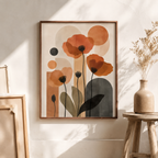 Terracotta Poppy Flower Canvas Aura Canvas
