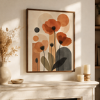 Terracotta Poppy Flower Canvas Aura Canvas