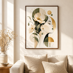 Floral Woman Canvas Wall Art Aura Canvas