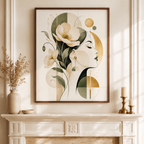 Floral Woman Canvas Wall Art Aura Canvas