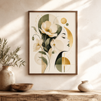 Floral Woman Canvas Wall Art Aura Canvas