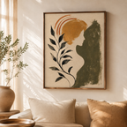 Boho Woman Botanical Canvas Aura Canvas